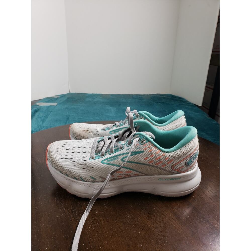 Brooks Glycerin 20 Shoes Size 6 Womens White Blue Running Marathon 1203691B061 - Picture 7 of 12